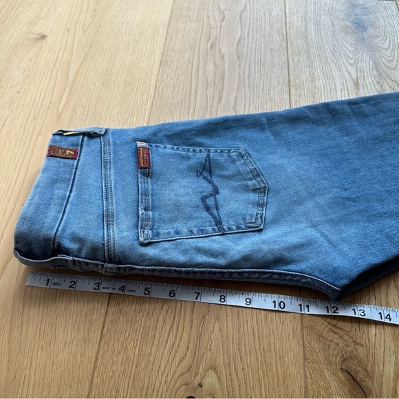 FOR ALL 7 MANKIND KIMMIE CROP SKINNY BLUE  JEANS - 27 - Picture 9 of 16